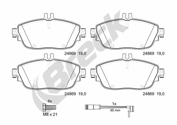 Set placute frana,frana disc 24869 00 701 00 BRECK